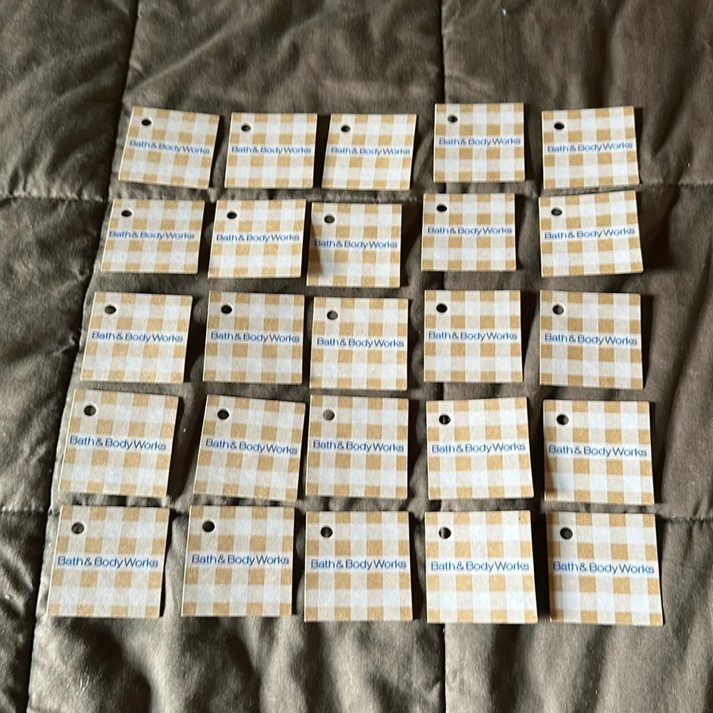 Bath & Body Works Small Cardboard Gingham Gift Tags